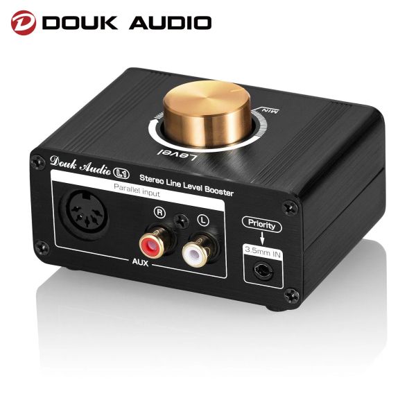 Amplificador Douk Audio L1 Mini estéreo Level Booster Booster Signal Amplificador HiFi Digital Pré -amplificador Controle de volume para Phone TV Audio Player Player
