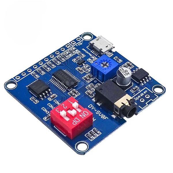 Novo módulo de reprodução de reprodução de som de voz Arduino mp3 player módulo UART I/O Trigger Classe D Board 5W 8M de armazenamento dy -sv8f sd/tf cartão - para