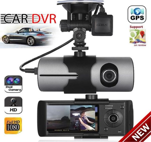 Çift lens GPS Kamera HD Araba DVR Dash Cam Video Kaydedici Gsensor Gece Görme 9435628