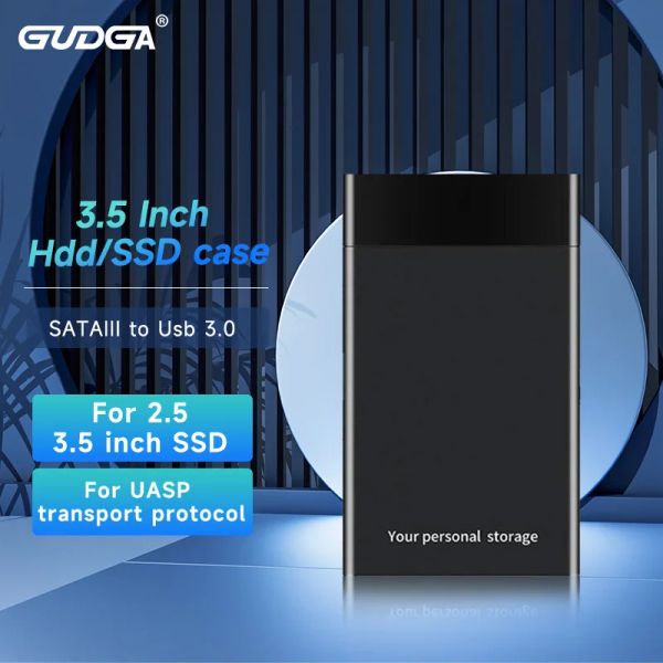 Корпус Gudga HDD 3,5 дюйма SATA III до USB 3.0 Внешний HD SSD Box 2,5 Корпус жесткий диск для HDD 10 ТБ.