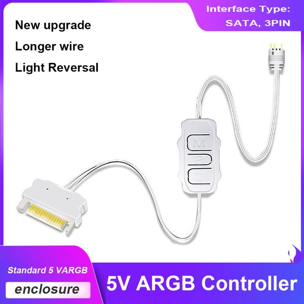 Cavo di controller Argb da sata a 5 V 3 PP Controller Adattatore Adattatore SATA Alimentazione RGB Allungi Cavo per la striscia di luce della ventola di raffreddamento