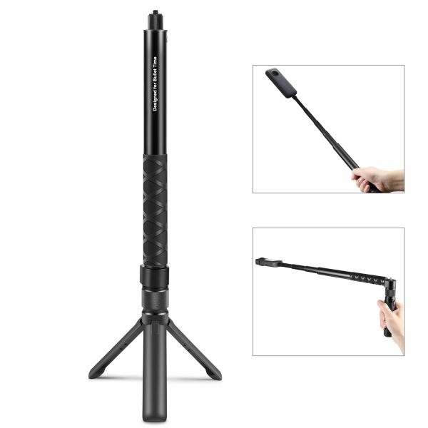 Monopods Puluz Rotary Griff Desktop Stativ Stand Bullet Time Invisible Selfie Stick Monopod für Insta360 x3 Sportkamerazubehör