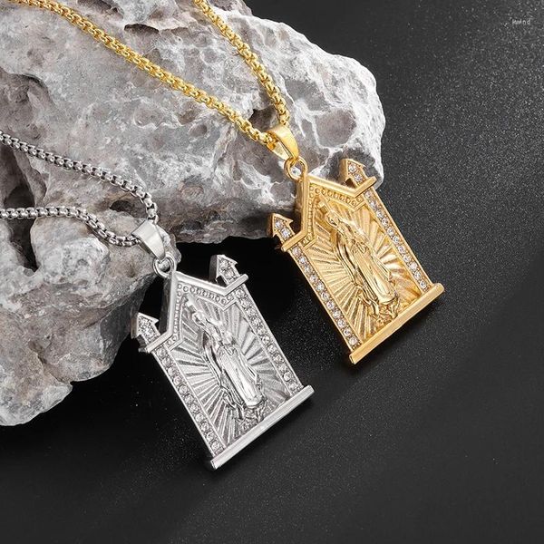 Pendellöte Halsketten exquisite Jungfrau Maria Christian Church Halskette für Männer und Frauen religiöser Amulettschmuck Geschenk