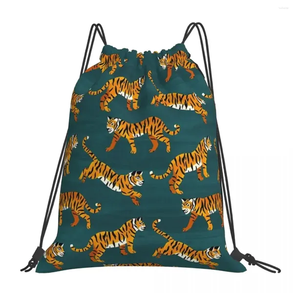 Backpack Bengal Tigers - Marine -Rucksäcke tragbare Kordelstring -Taschen Bündel Taschen -Kleinbeutel Büchertasche für Mann Frauen Studenten