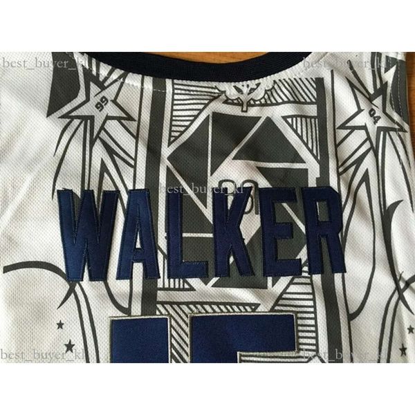 Jersey Kemba Walker #15 UConn Huskies costurou Jersey Hot Basketball S-xxl Blue Branco Branco Grátis 546