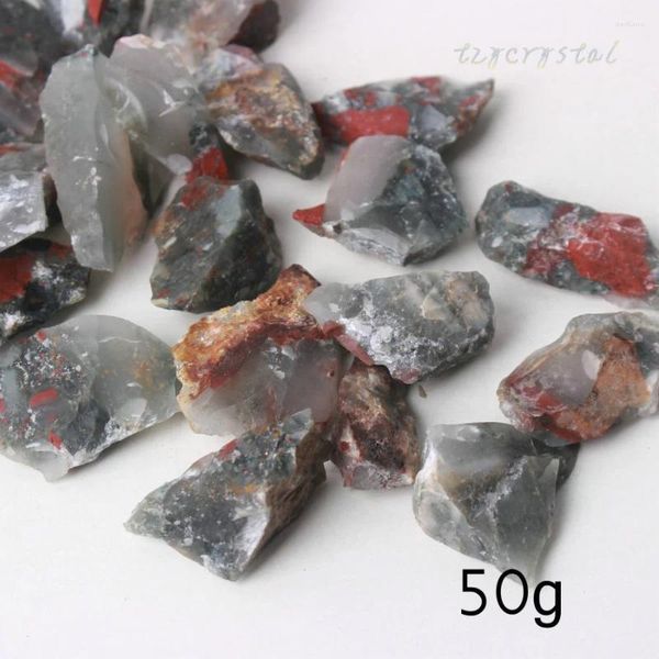 Estatuetas decorativas 50g Natural Rough African Bloodstone Irregular Apime Decoração de pedra