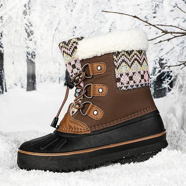 Fitnessschuhe Girl's Boots Mode Outdoor Schneefuge plus Velevt Warm Winter für Kinder wasserdichte Design Sport Fülle Bottes