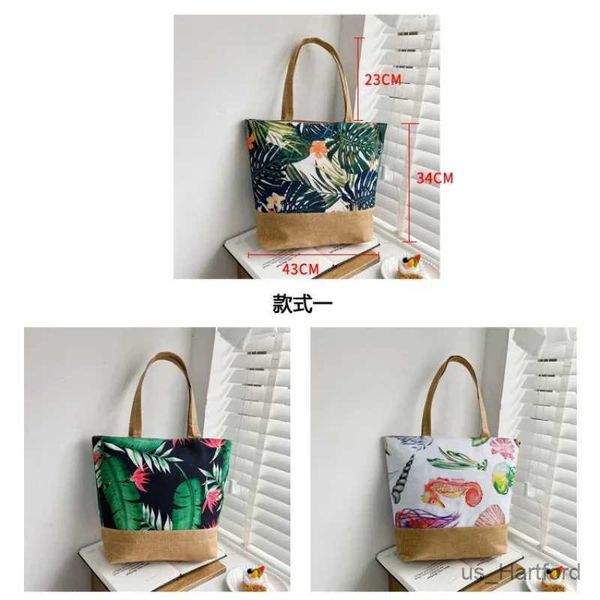 Bolsas de moda Moda dobrável Mulheres Bolsa de tamanho grande Tote senhoras casuais impressão de flores picarra grafite saco de ombro praia Bolsa feminina