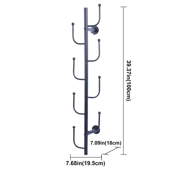 Zhanyun Modern Wall Monted Coat Rack - Chapéu de economia de espaço com ganchos de 8/11 - Rack de bolsa de roupas de parede de metal elegante