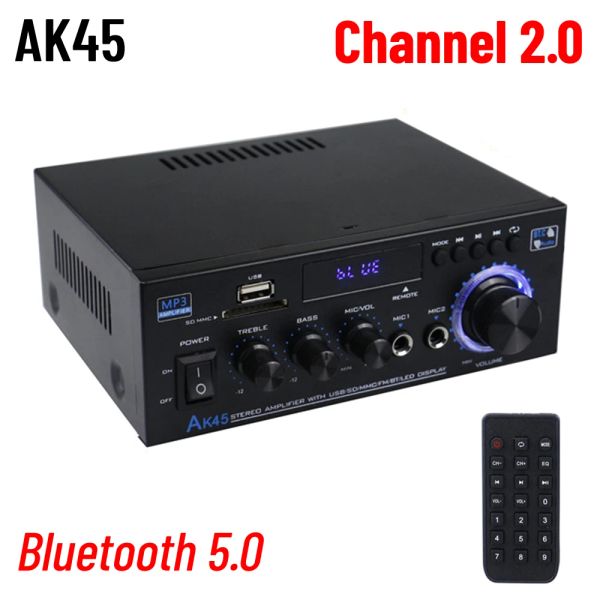 Verstärker AK45 AK170 Hifi Digital Bluetooth -Verstärker 90V240V 2.0 Kanal Stereo Audioverstärker für Heimauto -Party Musik max 200W x2