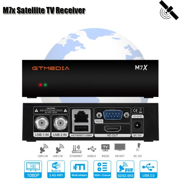 Finder GTMedia M7X Twin Tuner Satellite Receptor de TV de Satélite Receptor de TV por satélite embutido 2.4g WiFi DVB S2 Supnk IKS/SKS Brasil