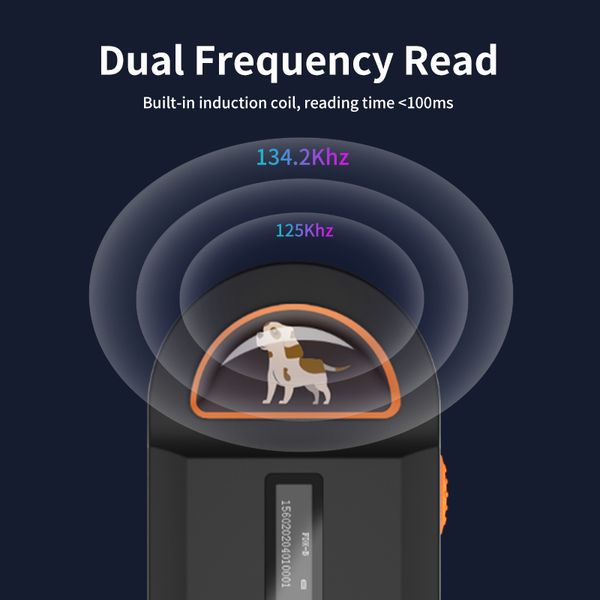 134.2kHz LEITOR DE PET CHIP CAT Microchip Scanner para identificação de número de identificação de animais Identificação