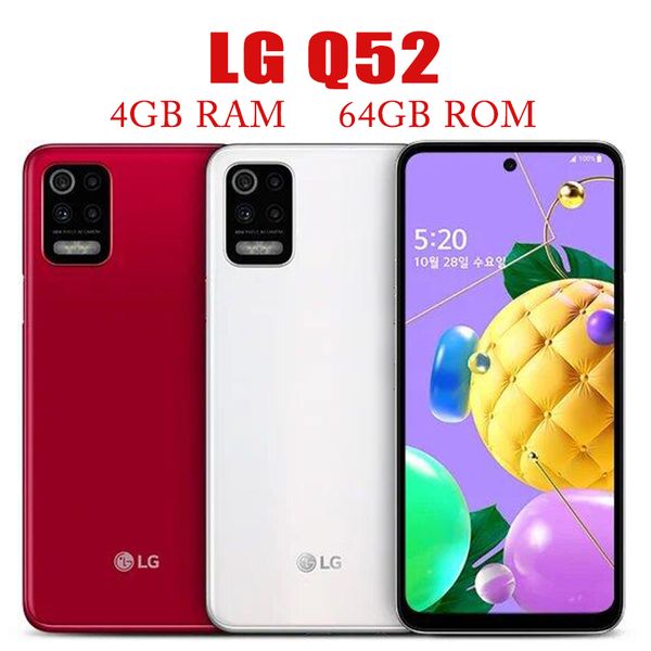LG Q52 4GB RAM 64GB Смартфон ПЗУ 6.6 '' CPU P35 12NM Android 10.0 Quad Camera Mobile Разблокированный оригинальный сенсорный экран сотового телефона