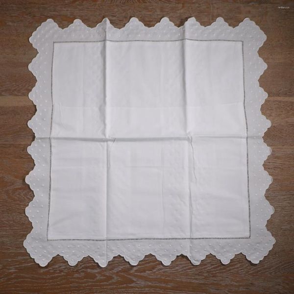 Подушка CC005 White 1peep 55%Ramie 45%хлопок внутреннее размер 50x50 см/60x60 см. Нарисованная ниточная рабочая лестница крышка Hemstitch