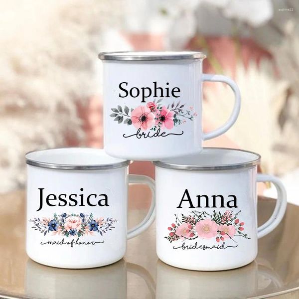 Tazze personalizzate cameriera di onore tazza personalizzata iniziale e name tazza di caffè personalizzato tazze da esterno per sposa regali per la damigella d'onore