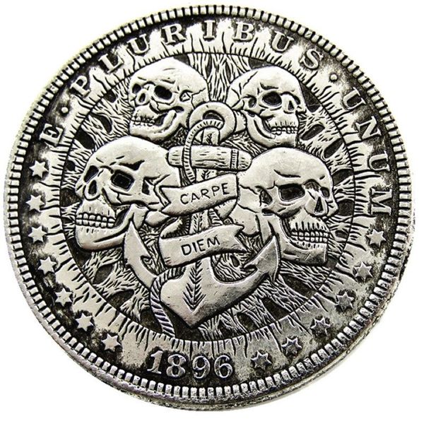 HB24 Hobo Morgan Dollar Schädel Zombie Skelett Kopie Münzen Messinghandwerk Ornamente Home Dekoration Accessoires279z