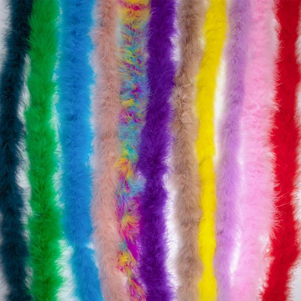 Buntes Marabou Truthahn Federn Boa Schal 13g für Party Hochzeitskleidung Nähen Weihnachtsbaumhandwerk 2 Yard/PCs Großhandel Großhandel