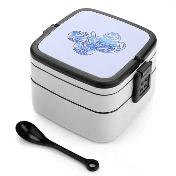 Dinkware Ocean Teset Bento Box Box Pranzo portatile Paglie di grano Contenitore Acqua Acqua Blu Pastello