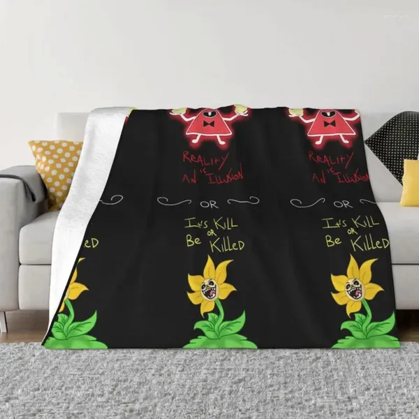 Coperte undertale frisk flowey toiel sans sans cotet flanel decorazione minore di 2 mali da letto portatile portatile