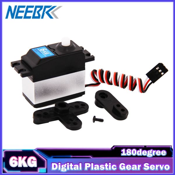 6 kg servo digital 180 graus engrenagem plástica para 1/10 RC Boat Boat Airplane Wltoys HSP TRX SCX10 MN99S MN86 12428 124018 124019