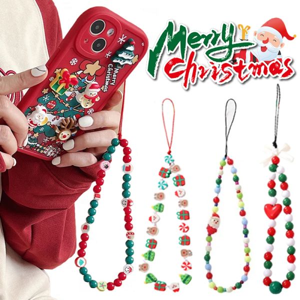 Рождественская серия цепочка мобильных телефонов Рождественская елка подвесной запястье на запястье.