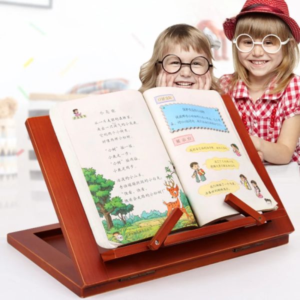 Stands Creative Wooden Reading Stand comodo e pratico Libro Libro Clip State Reading Notebook Tablet Stand Stand Stand