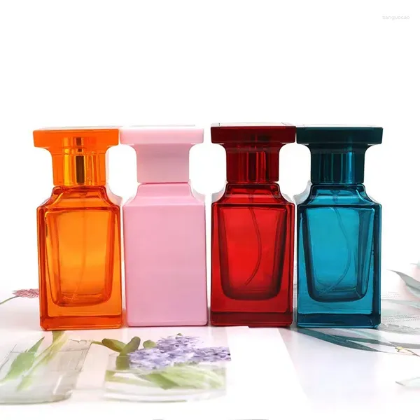 Garrafas de armazenamento dispensador de perfume spray de garrafa de 50 ml viagens de vidro de ponta de vidro portátil requintado amostra vazia