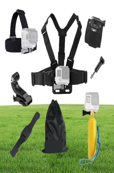 GoPro 9 için 8 Kahraman 4 5 6 7 Siyah Aksesuarlar Set Yüzen Göğüs Başı El El Kask Montaj Kayışı Pro SJCAM SJ4000 SJ5000X ACTIO1766682