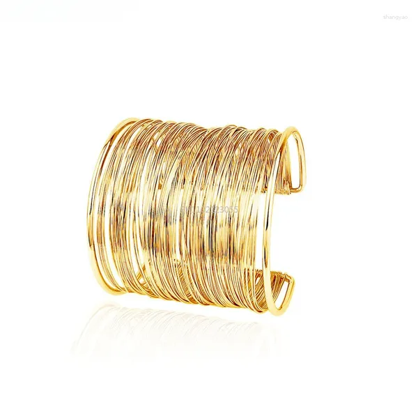 Pulseira vintage hip hop wide bangles de mangueira simples metal colorido de prata dourada para homens casal de casal de luxo pulseras pulseras