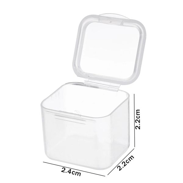 20/1PCS мини -пластиковая коробка для хранения прозрачная квадратная контейнер для сережков для сережек -ювелирного организатора Пятельская упаковка