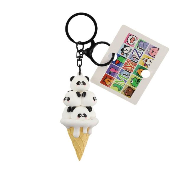 Butter Ice Cream Pig Tier Schlüsselbund Anhänger Zarter schöner Haustier Frosch Panda Doll Stack Game Keyring -Beutel Schmuck Geschenk