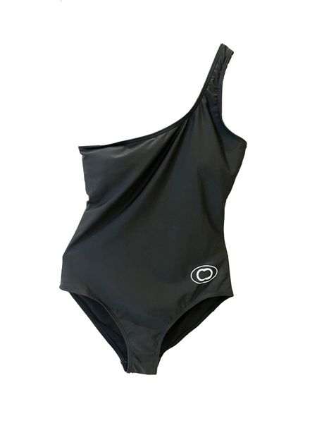 Tasarımcılar Siyah bayanlar banyo takım elbise tek parça mayo strappy kızlar plaj giyim yaz mektubu desen marka rahat mayo seksi yastıklı bikini bodysuit