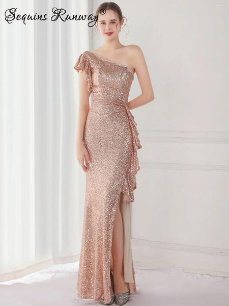 Lässige Kleider sexy elegante Abschlussball Langer Abend für Frauen 2024 Luxus Fischschwänze Hochzeitskleid weiße Paillette Maxi Sommer Vestido