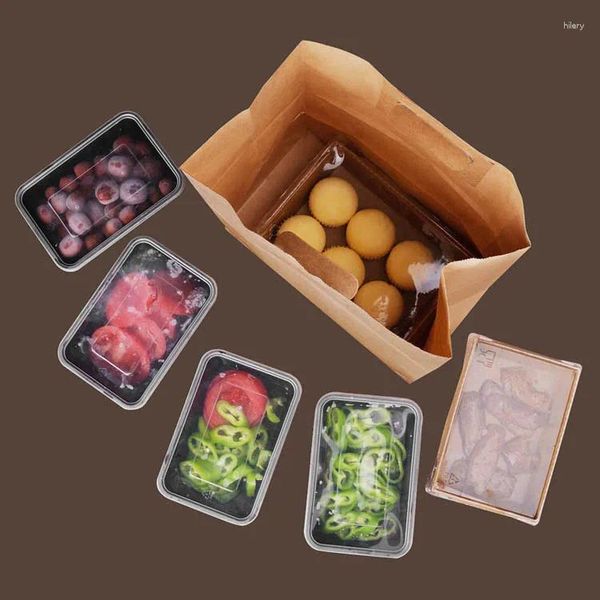 Geschenkverpackung 1000 PCs 28x28x15 cm braune Kraftpapierbeutel mit Griff-Away-Brot-Süßigkeiten-Buffet Buffet Taschen Food Verpackung Boutiquen Bento Custom