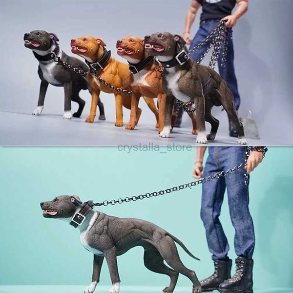 Heroes de quadrinhos JXK 1/6 American Pit Bull Terrier Modelo Animal Figura Realista Collector de cães GK Decoração Infantil Toy Educacional Presente adulto 240413