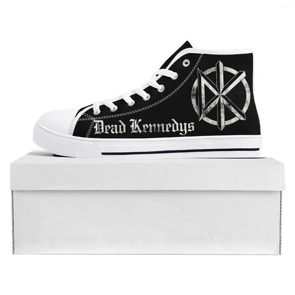 Sıradan Ayakkabı Ölü Rock Band Kennedys Yüksek En Kaliteli Spor ayakkabıları Erkek Kadınlar Genç Tuval Sneaker Çift Özel Ayakkabı Beyaz