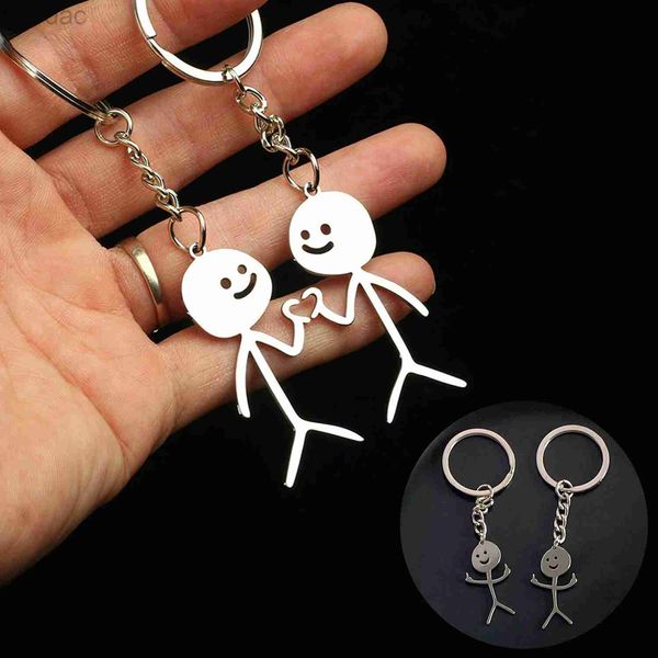 Anelli chiave divertenti Torchia di portata del dito medio Torna carina Trend Metal School Borse Coppia a ciondoli Coppia di tasti regalo Nuovo Tinket Keyrings 240412