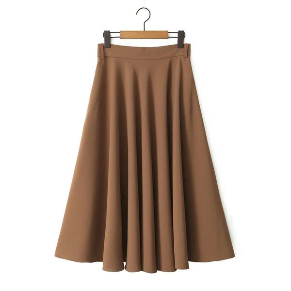 Vestido de baile vintage francês Aline Umbrella Skirt Plus Size Mulheres Roupas de boa qualidade Tarche Chestnut Brown Bottoms 240328