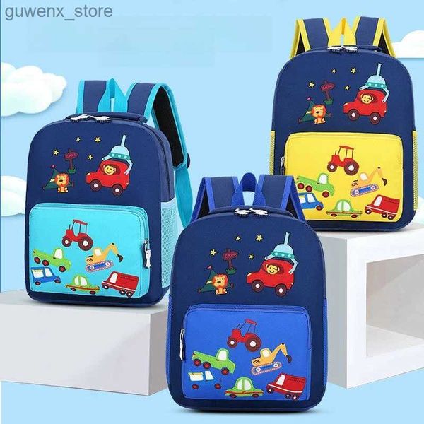 Mochilas New Childrens School Boys and Girls Backpack Childrens Backpack Gindergarten Cartoon Car Childrens Backpack 2-6 anos Y240411