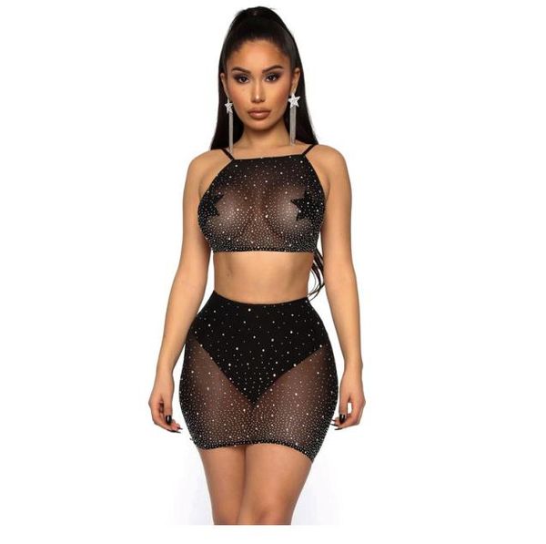 Set di lingerie di tulle sexy sexy porno mesh diamanti abbigliamento per bambini babydoll ladies bandeau biancheria biancheria intima set esotici 6206566