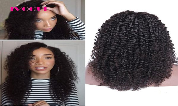 Top Grade 6A Kinky Curly Full Lace Wigu Virgin Mongol Human Human Lace Front Wig Jerry Curl Luleless Lace Wig com Baby Hair2969749