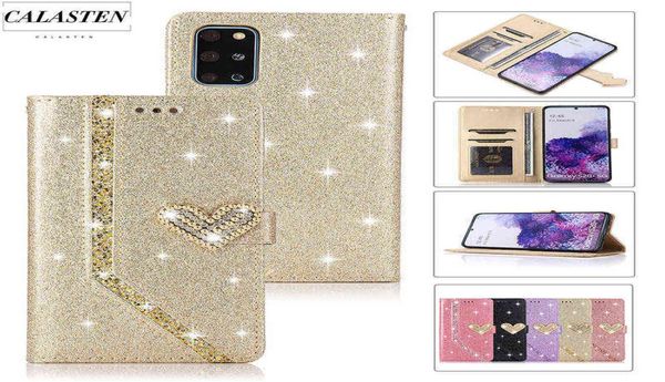 Caixa de glitter de bling brilhante para Samsung Galaxy S21FE S20 PLUS S10E S9 S8 S7 NOTA20ULTRA 8 9 10 CALLETO DE CATAGEM DE CATALHA CAPA CAPA Y5737496