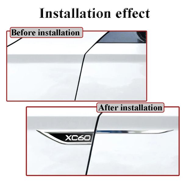 Metal epossidico melaboxi laterale per auto corpulente BACKGE BAKGE BASSORE EMBLICE DECALLE BADGE PER VOLVO S60 S90 XC60 XC90