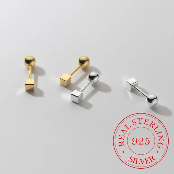 Orecchini per borchie S925 Sterling Silver Cute Square for Women Kids 14K Gold Ear Peste Wedding Gioielli Regalo femminile Pendientes Female pendientes