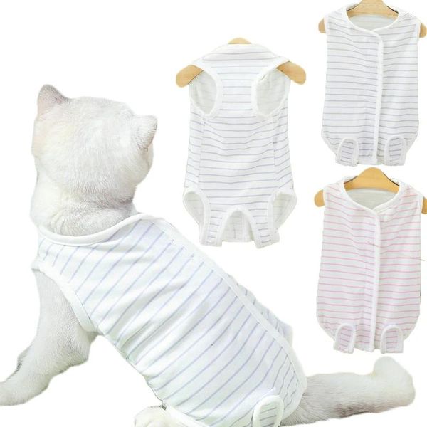 Собачья одежда полосы пижамы для домашних комбинезон