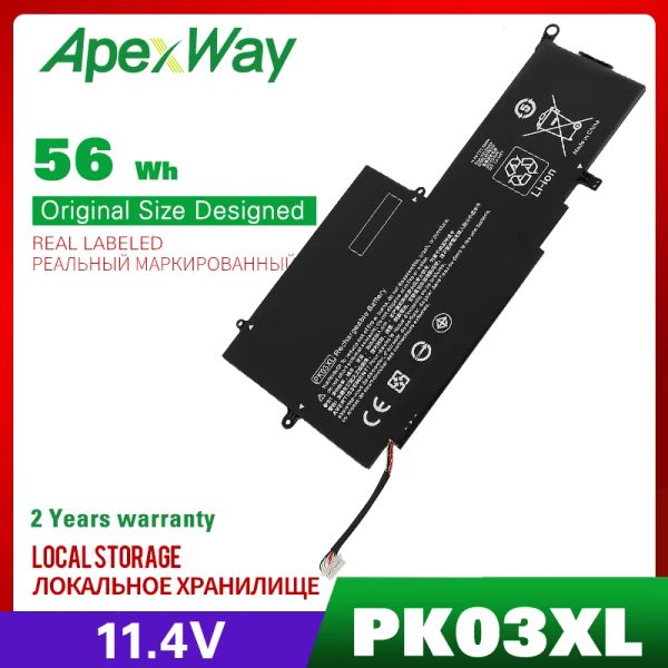 Batterien Apexway PK03XL Laptop Batterie für HP Specter Pro X360 13 G1 Serie M2Q55PA M4Z17PA HSTNNDB6S 6789116005 11.4V 56W