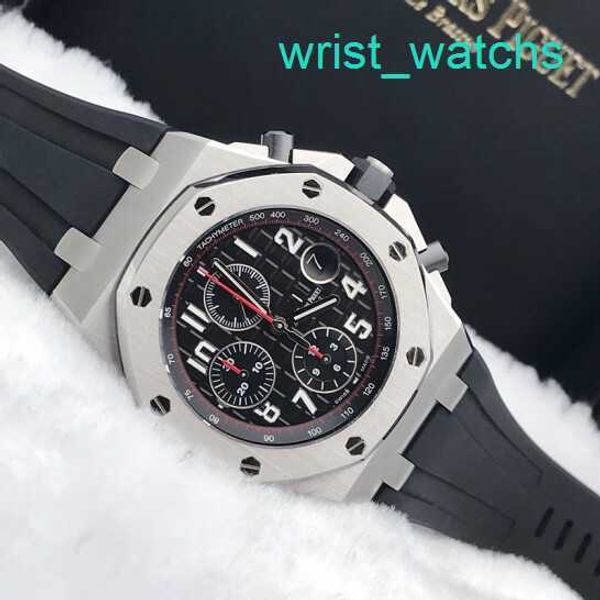 AP Orologio da polso cronografo Royal Oak Offshore Series 42mm Calendario Timing Red Devil Vampire Automatico Meccanico Acciaio Acciaio 26470ST.OO.A101Cr.01 Disco nero