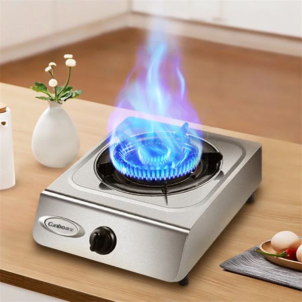 Combos de alta qualidade WOK Burner de aço inoxidável fogão a gás para cozinha a gás liquefeito Fogão de fogão único LPG panela de gás natural