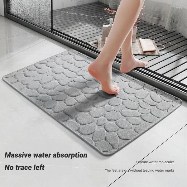 Tappetini da bagno non slip mat da bagno super assorbente bagno sottile lavabile per con supporto in gomma sotto tappeti per porte grigio