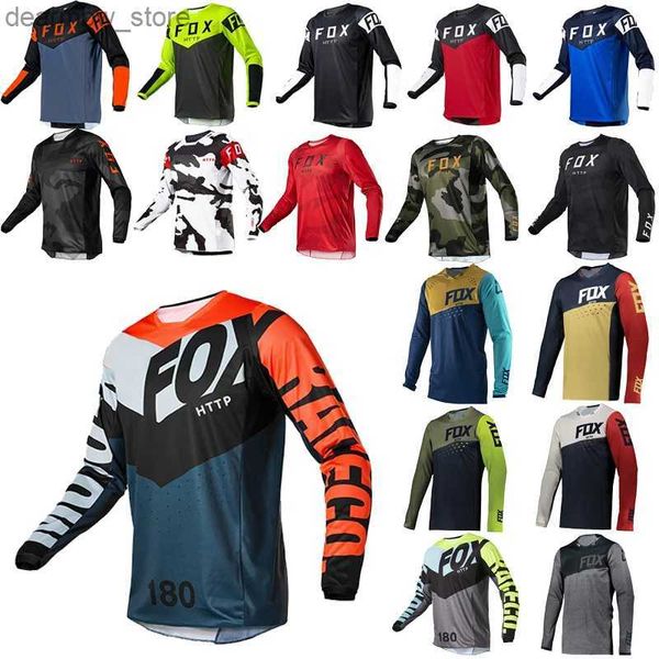 Bisiklet forması setleri Enduro mtb bisiklet seve bisiklet forması yokuş aşağı gömlek Camiseta motokros t-shirt mx dağ bisikleti giyim http mtb jersey l48